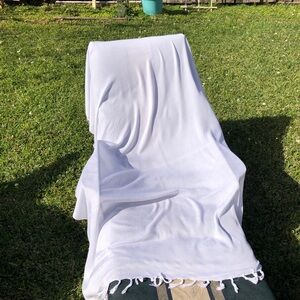 NEW Sarong swim coverup White with tassels 68x48”